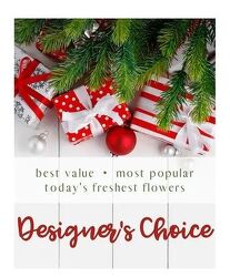 Christmas Designer's Choice Arrangement -A local Pittsburgh florist for flowers in Pittsburgh. PA
