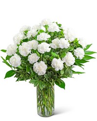 White Carnations Vase -A local Pittsburgh florist for flowers in Pittsburgh. PA