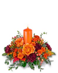 Persimmon Flame Centerpiece -A local Pittsburgh florist for flowers in Pittsburgh. PA