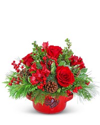 Keepsake Holiday Stoneware Centerpiece -A local Pittsburgh florist for flowers in Pittsburgh. PA