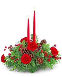 Festive Candles Centerpiece -A local Pittsburgh florist for flowers in Pittsburgh. PA