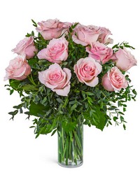 One Dozen Perfectly Pink Roses -A local Pittsburgh florist for flowers in Pittsburgh. PA