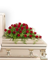 24 Red Roses Casket Spray -A local Pittsburgh florist for flowers in Pittsburgh. PA