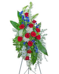 Valiant Honor Standing Spray -A local Pittsburgh florist for flowers in Pittsburgh. PA