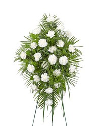 Peaceful in White Standing Spray -A local Pittsburgh florist for flowers in Pittsburgh. PA