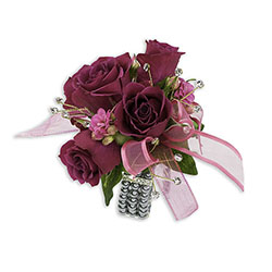 Fuchsia Wrist Corsage -A local Pittsburgh florist for flowers in Pittsburgh. PA